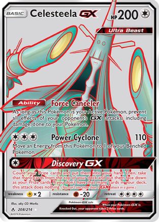 Celesteela GX (Full Art) (208) [SM - Unbroken Bonds] Holofoil