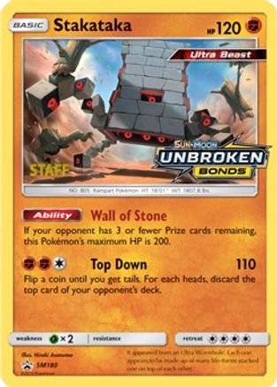 Stakataka - SM180 (Prerelease) [Staff] (SM180) [SM Promos] Holofoil