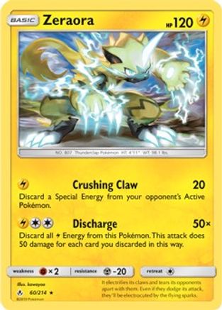 Zeraora - 60/214 (SM Unbroken Bonds) (Cracked Ice Holo) (60) [Deck Exclusives] Holofoil