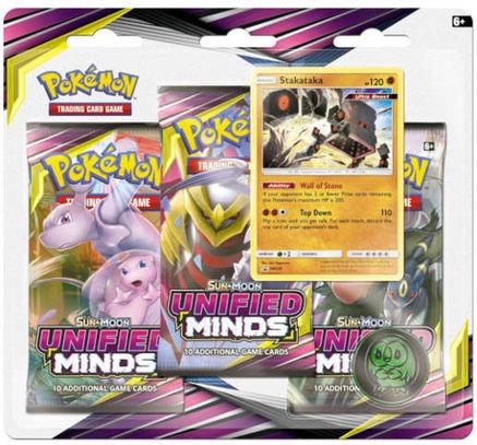 Pokemon Unified Minds 3 Pack Blister [Stakataka]