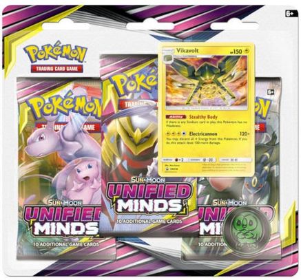 Pokemon Unified Minds 3 Pack Blister [Vikavolt]