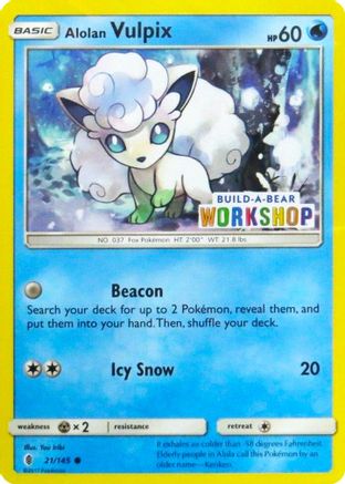 Alolan Vulpix - 21/145 (Build-A-Bear Workshop Exclusive) (21) [Miscellaneous Cards & Products]