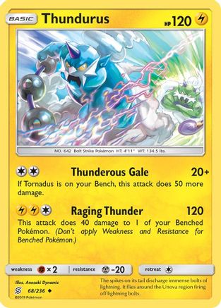 Thundurus (68) [SM - Unified Minds] Reverse Holofoil