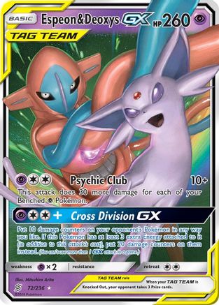 Espeon & Deoxys GX (72) [SM - Unified Minds] Holofoil