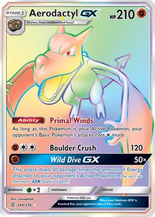 Aerodactyl GX (Secret) (244) [SM - Unified Minds] Holofoil