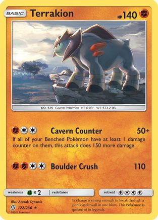 Terrakion (122) [SM - Unified Minds] Reverse Holofoil