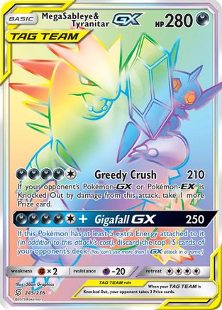 Mega Sableye & Tyranitar GX (Secret) (245) [SM - Unified Minds] Holofoil