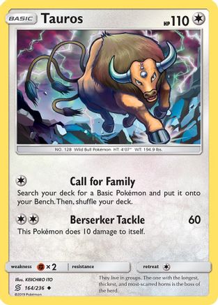 Tauros (164) [SM - Unified Minds] Reverse Holofoil