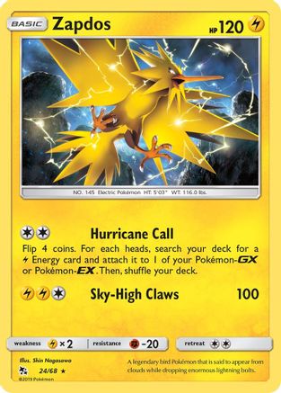 Zapdos (24) [Hidden Fates] Holofoil