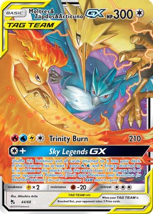 Moltres & Zapdos & Articuno GX (44) [Hidden Fates] Holofoil