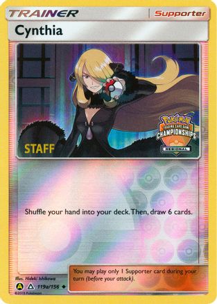 Cynthia - 119a/156 (Regional Championships) [Staff] (119a) [League & Championship Cards] Reverse Holofoil