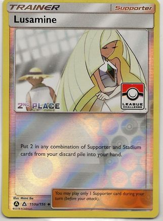 Lusamine - 153a/156 (League Challenge) [2nd Place] (153a) [League & Championship Cards] Reverse Holofoil