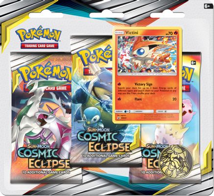 Pokemon Cosmic Eclipse 3 Pack Blister [Victini]