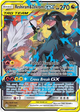Reshiram & Zekrom GX (157) [SM - Cosmic Eclipse] Holofoil