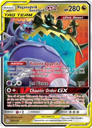Naganadel & Guzzlord GX (158) [SM - Cosmic Eclipse] Holofoil