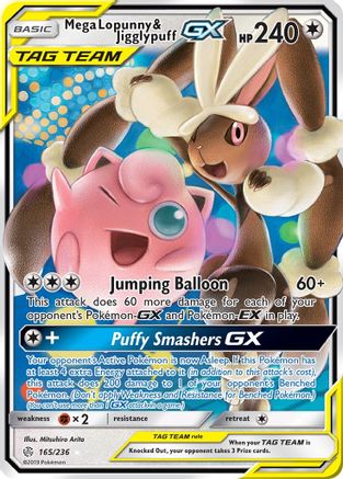 Mega Lopunny & Jigglypuff GX (165) [SM - Cosmic Eclipse] Holofoil