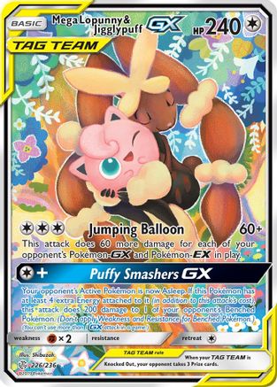 Mega Lopunny & Jigglypuff GX (Alternate Full Art) (226) [SM - Cosmic Eclipse] Holofoil