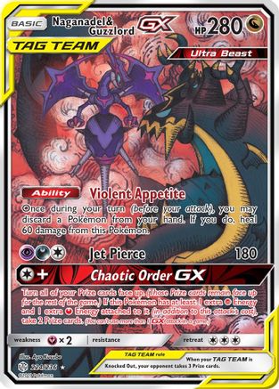 Naganadel & Guzzlord GX (Alternate Full Art) (224) [SM - Cosmic Eclipse] Holofoil