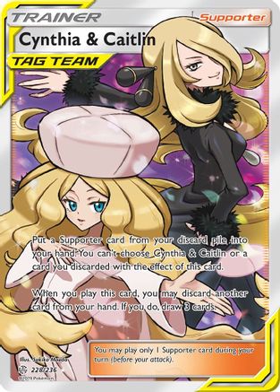 Cynthia & Caitlin (Full Art) (228) [SM - Cosmic Eclipse] Holofoil