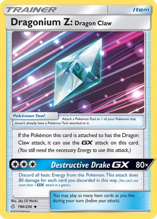 Dragonium Z: Dragon Claw (190) [SM - Cosmic Eclipse] Reverse Holofoil