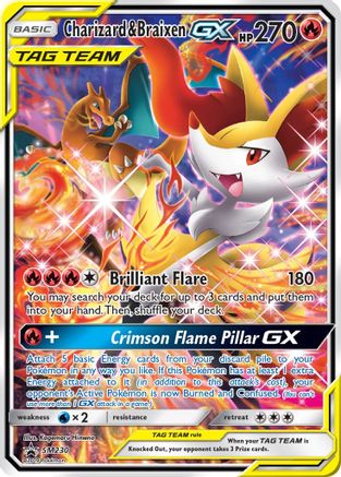 Charizard & Braixen GX - SM230 (SM230) [SM Promos] Holofoil