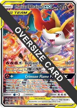 Charizard & Braixen GX - SM230 (SM Black Star Promo) (SM230) [Jumbo Cards] Holofoil