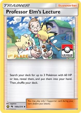 Professor Elm's Lecture - 188a/214 (League Challenge) [1st Place] (188a) [League & Championship Cards] Reverse Holofoil