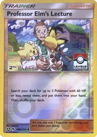 Professor Elm's Lecture - 188a/214 (League Challenge) [2nd Place] (188a) [League & Championship Cards] Reverse Holofoil