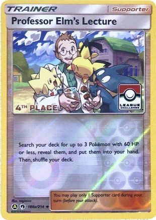 Professor Elm's Lecture - 188a/214 (League Challenge) [4th Place] (188a) [League & Championship Cards] Reverse Holofoil