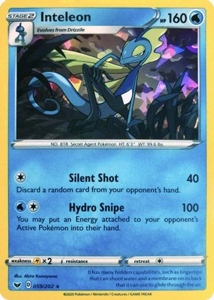 Inteleon - 059/202 (Cracked Ice Holo) (59) [Deck Exclusives] Holofoil
