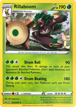 Rillaboom - 015/202 (Cracked Ice Holo) (15) [Deck Exclusives] Holofoil