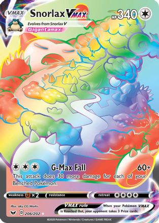 Snorlax VMAX (Secret) (206) [SWSH01: Sword & Shield Base Set] Holofoil