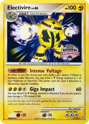 Electivire - 3/130 (Regional Championships) (3) [League & Championship Cards]