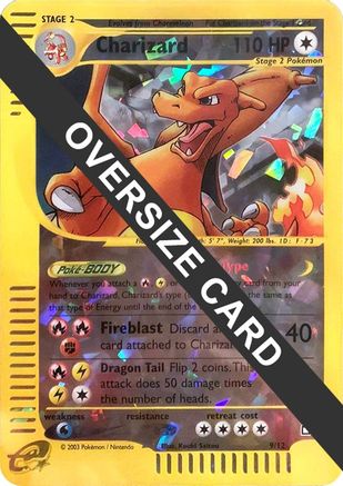 Charizard - 9/12 (Box Topper) (9) [Jumbo Cards] Reverse Holofoil
