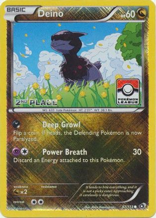 Deino - 97/113 (Pokemon League) [2nd Place] (97) [League & Championship Cards] Reverse Holofoil