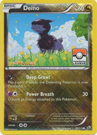 Deino - 97/113 (Pokemon League) [4th Place] (97) [League & Championship Cards] Reverse Holofoil