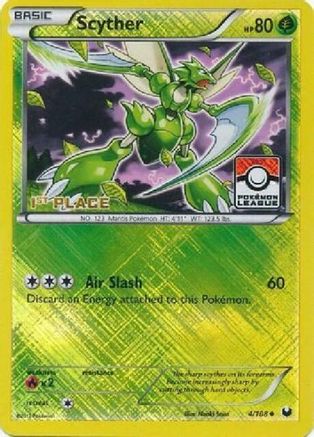 Scyther - 4/108 (Pokemon League) [1st Place] (4) [League & Championship Cards] Reverse Holofoil