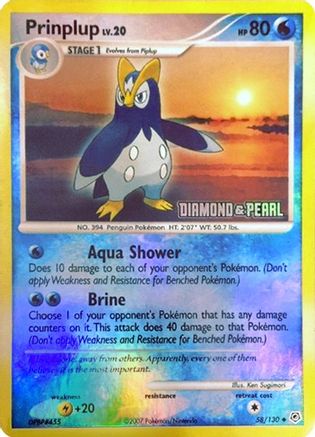 Prinplup - 58/130 [Diamond & Pearl] (58) [Burger King Promos] Holofoil