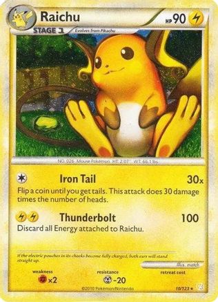 Raichu - 10/123 (Cracked Ice Holo) (10) [Deck Exclusives] Holofoil