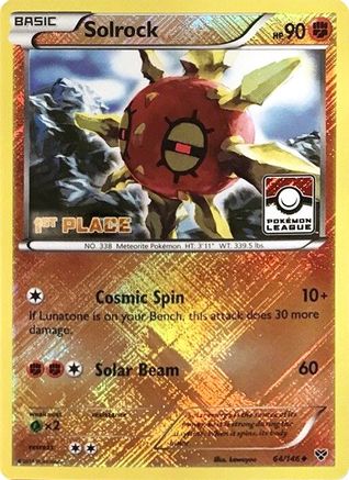 Solrock - 64/146 (Pokemon League) [1st Place] (64) [League & Championship Cards] Reverse Holofoil