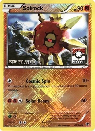Solrock - 64/146 (Pokemon League) [2nd Place] (64) [League & Championship Cards] Reverse Holofoil