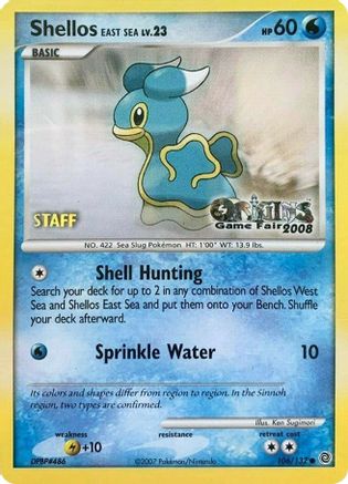 Shellos East Sea - 106/132 (Origins Game Fair 2008) [Staff] (106) [Nintendo Promos]