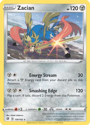 Zacian - 139/192 (Cracked Ice Holo) (139) [Deck Exclusives] Holofoil