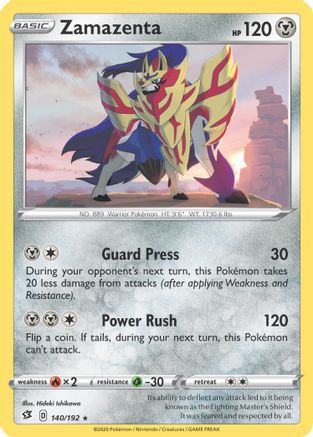 Zamazenta - 140/192 (Cracked Ice Holo) (140) [Deck Exclusives] Holofoil