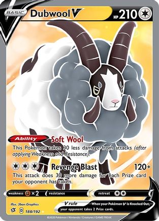 Dubwool V (Full Art) (188) [SWSH02: Rebel Clash] Holofoil