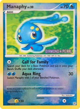 Manaphy - 9/130 [Diamond & Pearl] (9) [Burger King Promos] Reverse Holofoil