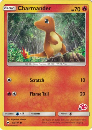Charmander - 18/147 (#16 Charizard Stamped) (18) [Battle Academy]