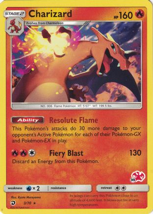 Charizard - 3/70 (#39 Charizard Stamped) (3) [Battle Academy]