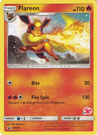 Flareon - SM186 (#27 Charizard Stamped) (SM186) [Battle Academy]