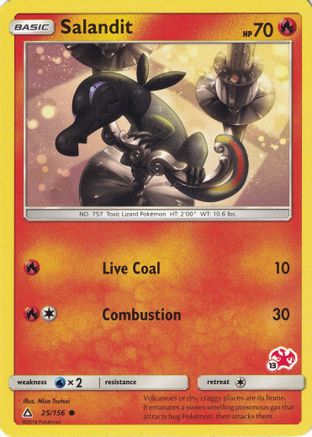 Salandit - 25/156 (#13 Charizard Stamped) (25) [Battle Academy]
